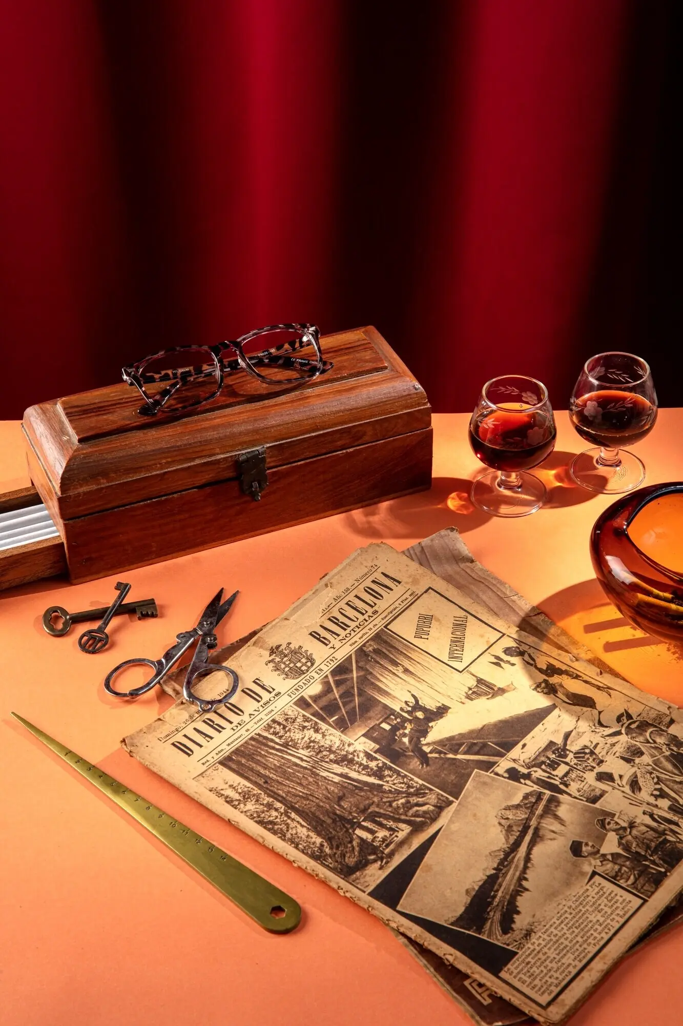 A still life featuring vintage items