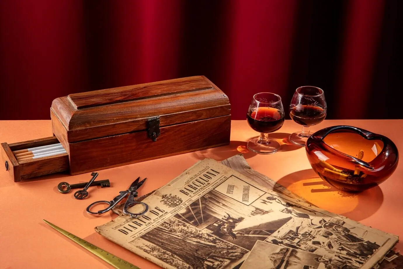 A still life featuring vintage objects.